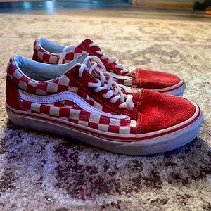 Red suede Van’s - Size 5 in men’s (roughly 6.5 in woman’s!) - good used cond.